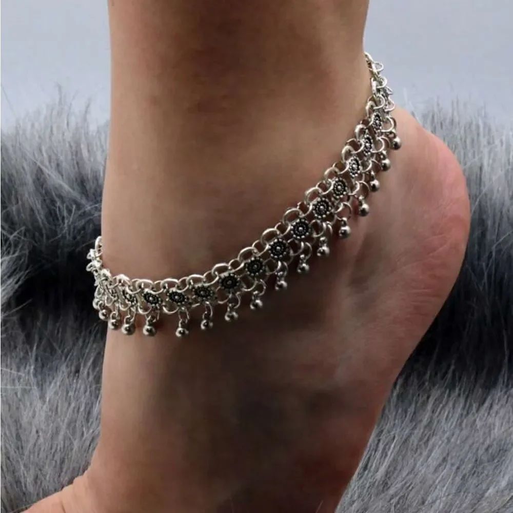 Boho Silver anklet M1228